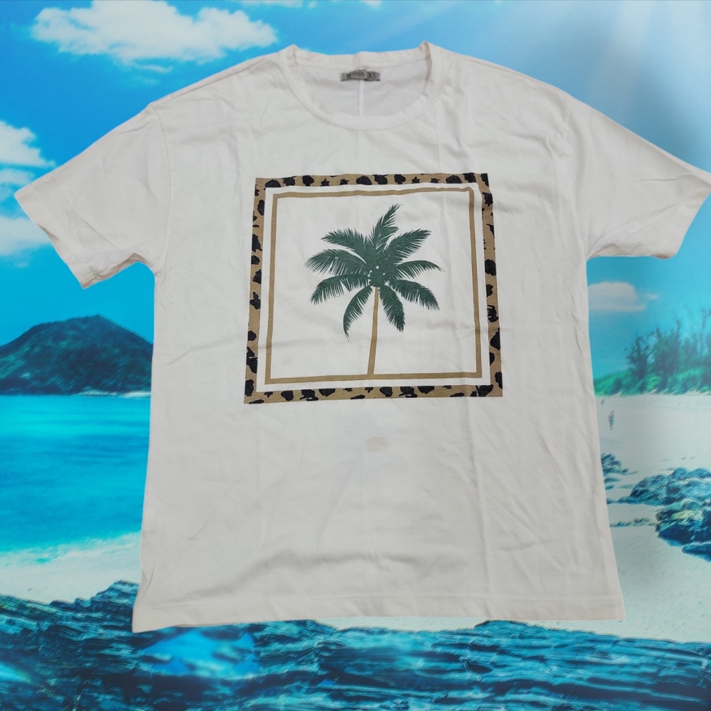 Tennis - T-shirt XS, palm tree graphic